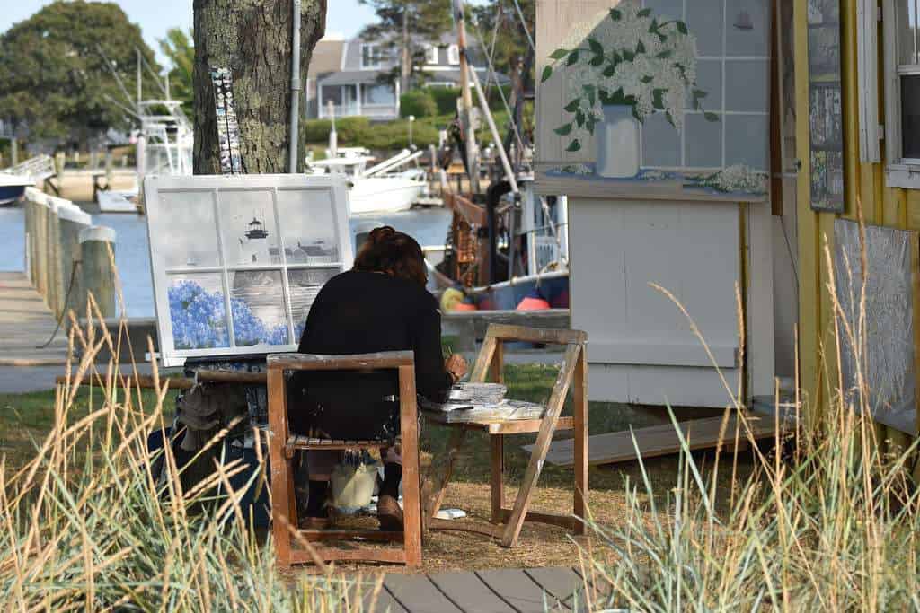 SHANTY_artist painting outside shed
