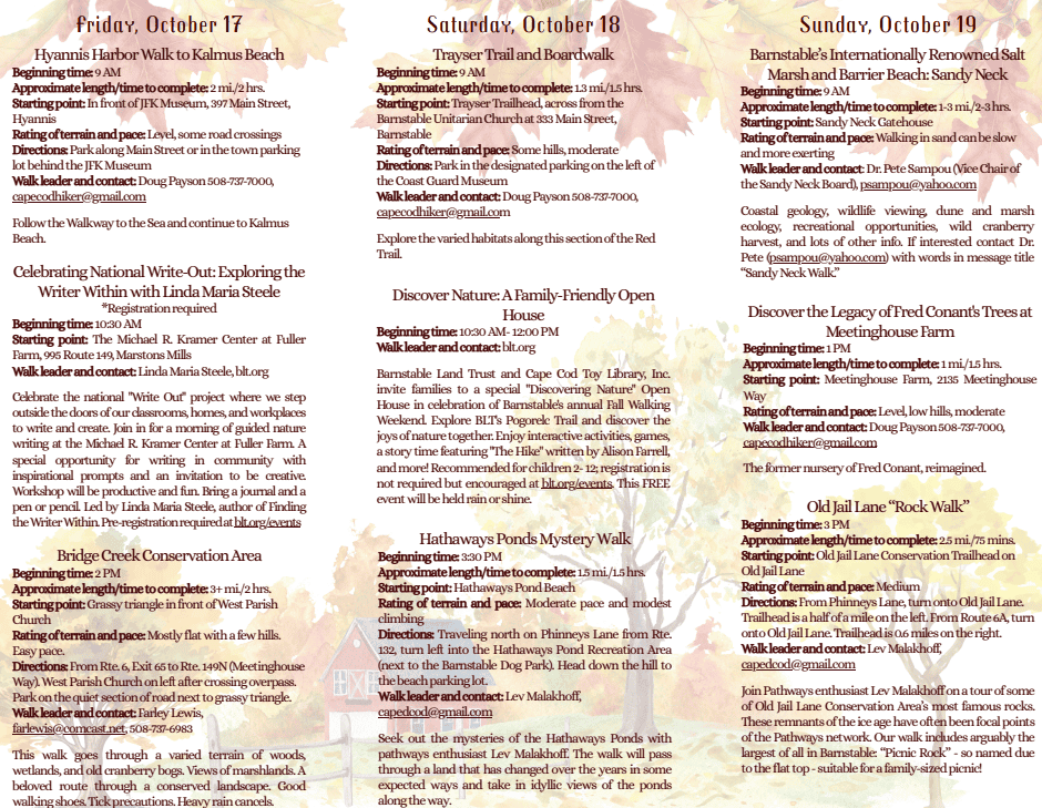 2025_Event_Town of Barnstable Open Space_Fall Walking Weekend