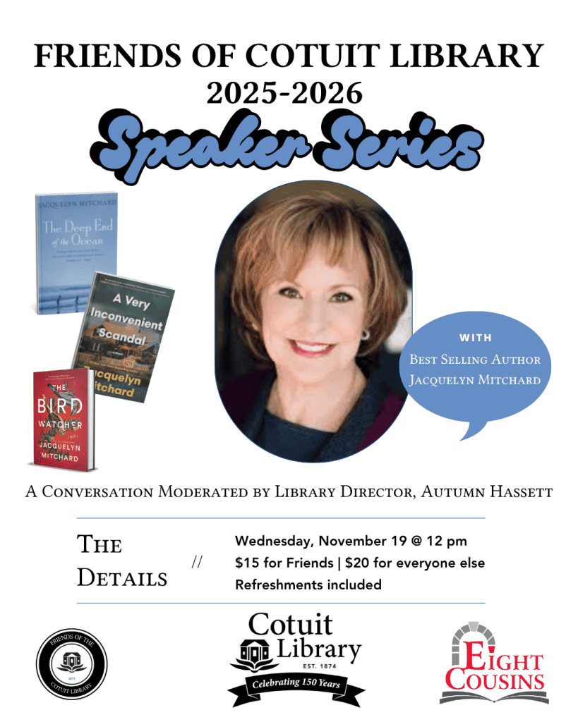 2025_Event_Cotuit Library_A Conversation with Jacquelyn Mitchard