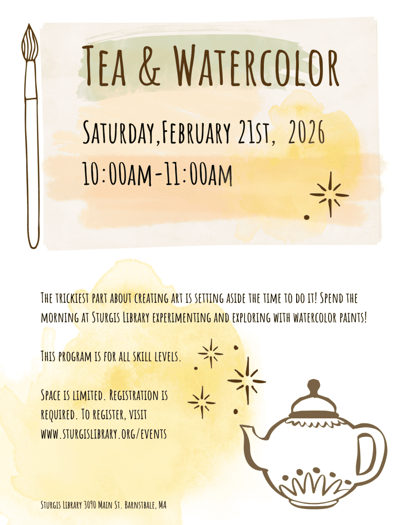 2026_Event_Sturgis Library_Tea and Watercolor