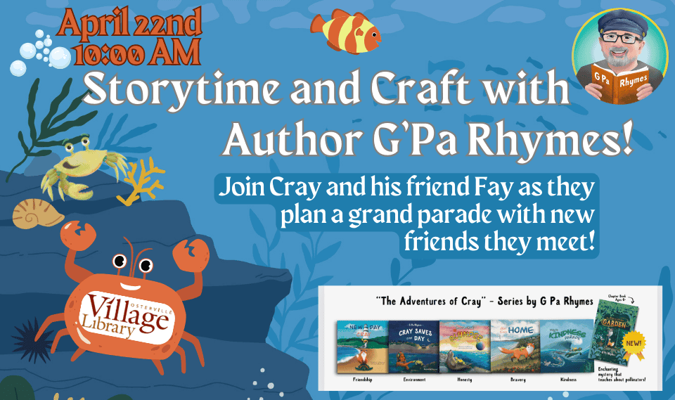 2026_Event_Osterville Village Library_Children’s Story Time featuring Author G’Pa Rhymes!