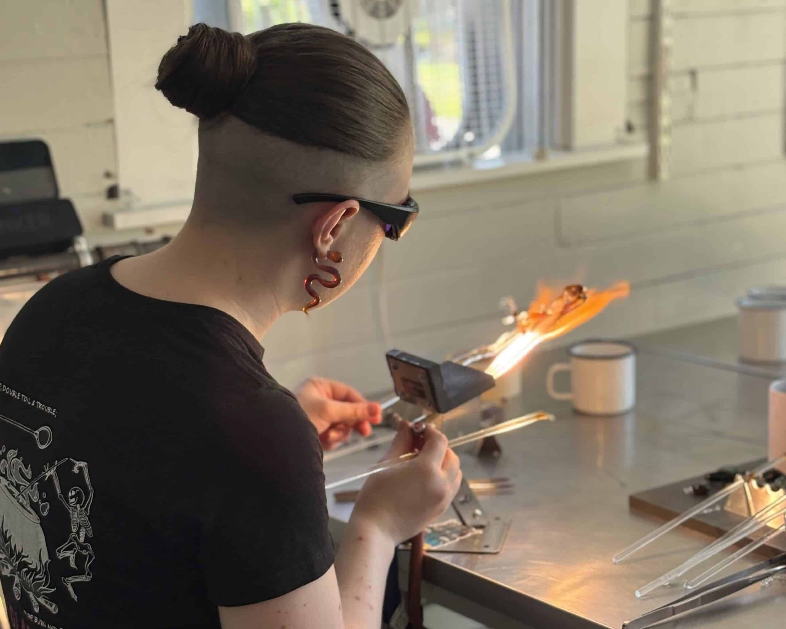 Flame Works artist at work